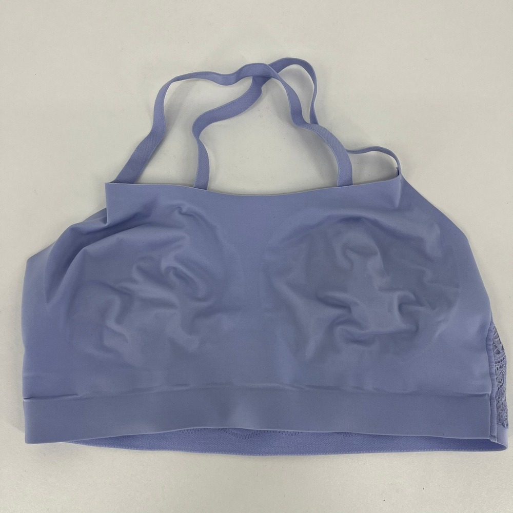 Soma Enbliss Luxe Lace Back Bralette Periwinkle Blue Wireless Bra Womens Size M